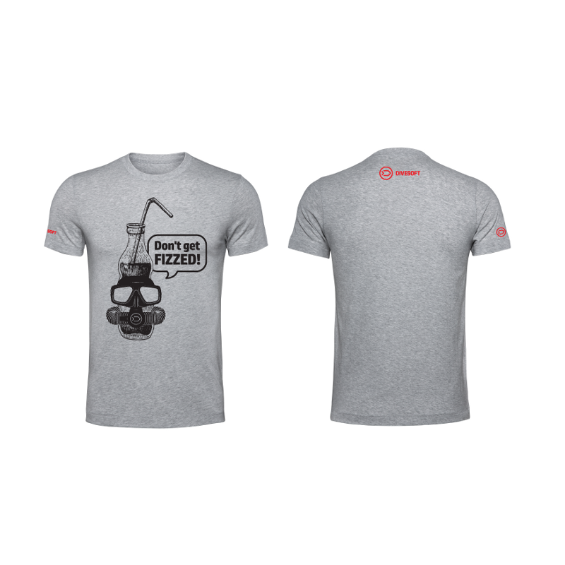 T-shirt DIVESOFT -  Don´t get fizzed - Grey