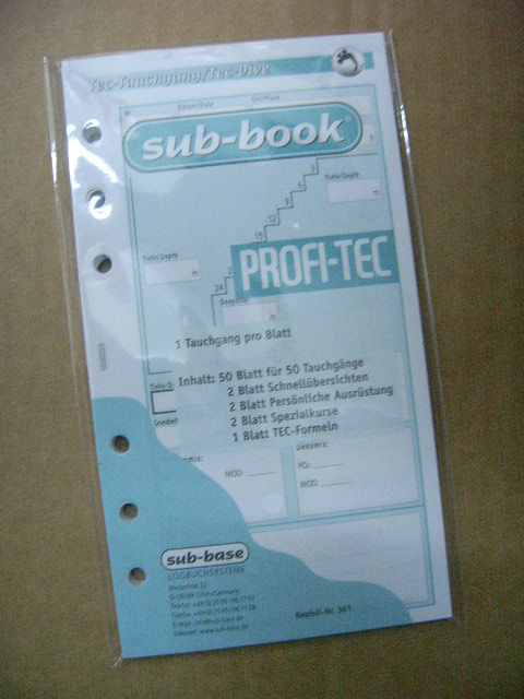 Sub Base Logbuch Einlagen TEK-Professional, 1 TG/Blatt