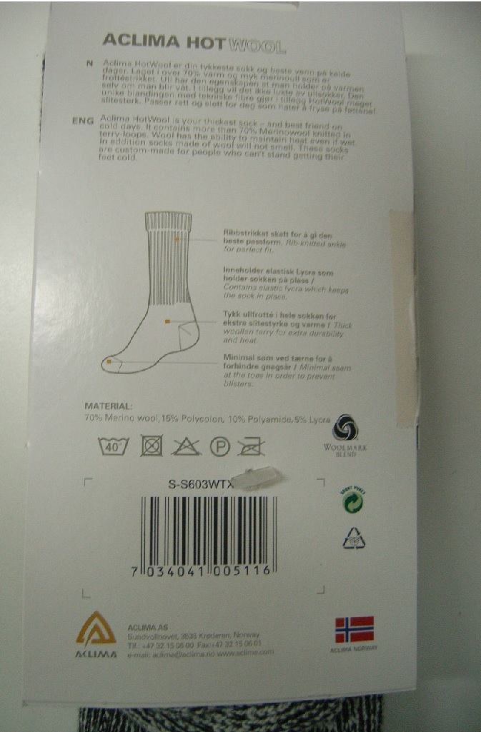 Aclima, Hotwool Socken Gr.32-35