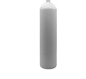 ECS 12L lang/232 bar Stahlflasche weiß konkav ohne Ventil