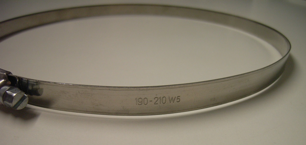 Schlauchschellen für Durchmesser 190-210mm aus Edelstahl