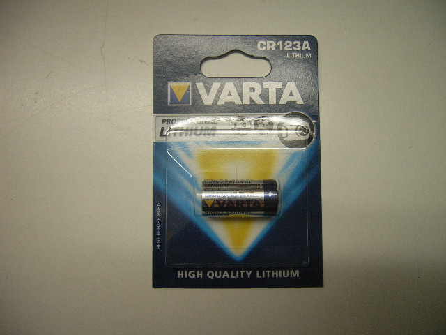 Lithium-Photobatterie  3 V,  CR123A für Tauchlampen